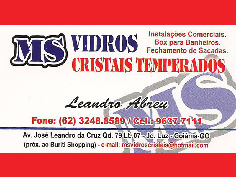 Logo de MS VIDROS CRISTAIS TEMPERADOS