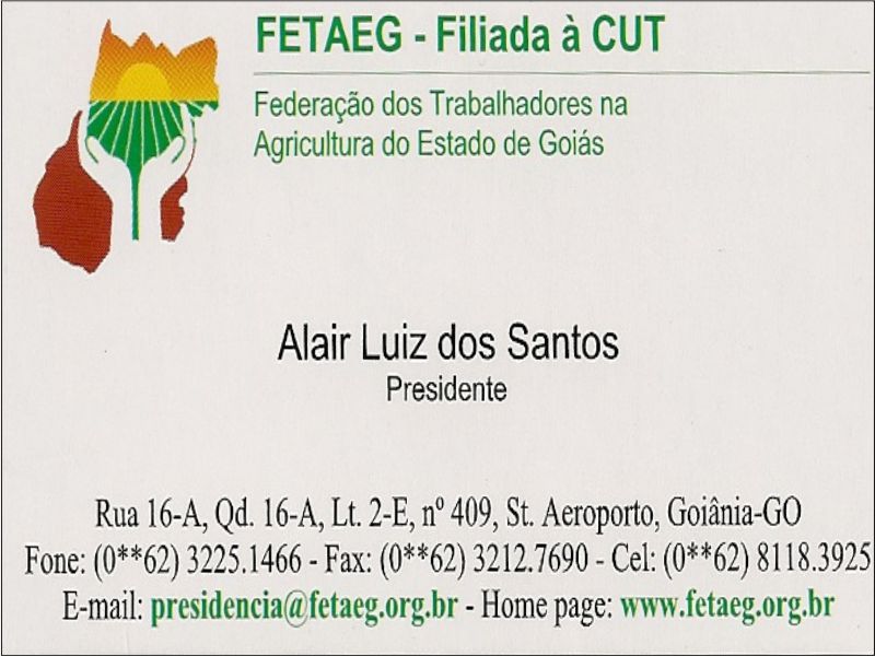Logo de FETAEG – FEDERAÇÃO DOS TRAB. NA AGRICULTURA DO ESTADO DE GOIÁS